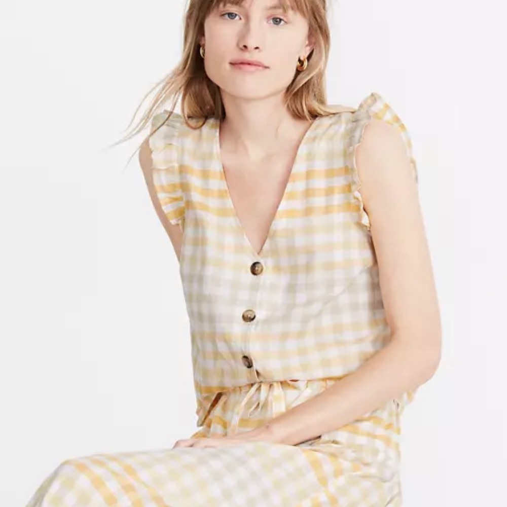 Madewell Ruffle Button Front Tank